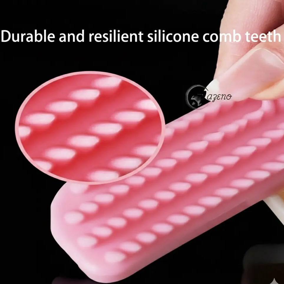 Silicone Pet Grooming Comb - Gentle Rabbit Hair Removal & Calming Massage